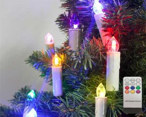 LED Electric Candles Flameless Colorful With Timer Remote Battery Operated Christmas Candle Lights For Halloween Home Decorative 23993400