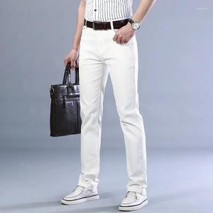 Men's Jeans Classic Style Black Fashion Casual Business Straight Stretch Denim Trousers Male Brand Pants White Khaki Red