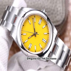 2020 NEW EW 904L Steel 41mm CAL 3230 Automatic Mens Watch 124300 Sapphire Yellow Dial 904L Stainless Steel Bracelet Gents Watches310Y