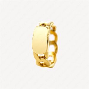 Simple Personality Charm Couple Ring Woman Fashion Gold Letter Band Rings Bague For Lady Women Party Wedding Lovers Gift Engagemen269I