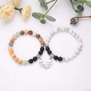 Beaded Best Friend Bracelet Group White Pine Volcanic Stone Gift Friends Birthday Gifts Couple Fashion Bracelets Drop Delivery Jewelry Dhkvh