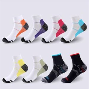 Andningsbar kompressions Ankle Socks Anti-Fatigue Plantar Fasciitis Heel Spurs smärta Korta strumpor som kör strumpor för män Kvinnor Accessori297i