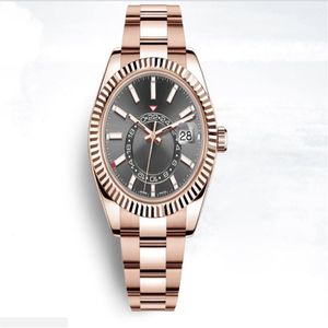 42mm Sky-Dweller Small Dial Date Mens Watch Designer Automatic Watch Rose Watches Calendar Set Gift Stainless Steel Montre de Luxu319A