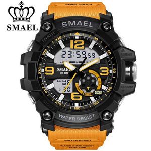 Smael Men Watch Watch Waterproof Waterproof Wristwatch Led Kwarc zegar Mężczyzna Relogios Masculino 1617 Digital Sports Watches Men's301d