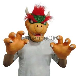 Special Occasions Bowser Cosplay Props Latex Face Mask Anime Halloween Party Role Play Masks Gloves Props for Adult Costumes Accessories Gifts x1004