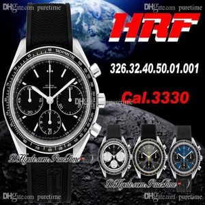 HRF Racing Cal 3330 A3330 Cronografo automatico Orologio da uomo Quadrante con texture nera Edizione in gomma nera 326 32 40 50 01 001 Pureti329s