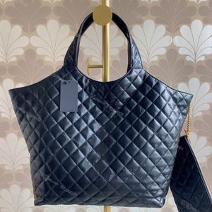 デザイナーIcare Maxi Tote Bags in Quilted Lambskin Denim本物のレザーファッション大規模ショッピングラグジュアリーサマーハンドバッグ女性ハンドバッグ財布86bm＃