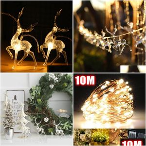 Led Strings Deer String Light 10Led Battery Operated Reindeer Indoor Decoration For Home Christmas Lights Outdoor Xmas Partyled Drop D Dhgm8