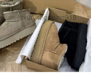 المصمم الكلاسيكي Ultra Mini Boots Boots Snow ugh Boot Platform النساء رجال فراء خروف تسمان تازان Tazz Chestnut Sand Mustard Seed Beige Driftwood Australian Winter Winter Onber