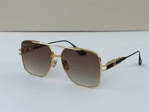 Роскошные брендовые дизайнерские солнцезащитные очки для мужчин и женщин, квадратные винтажные солнцезащитные очки, мужские модные металлические очки из 18-каратного золота, золотая оправа 159
