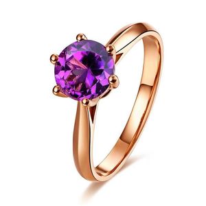 リングMengyi Classic Six Claw Rose Gold Ring Austria CrystalZircon for Simplicity Jewelry Engagement Drop Delivery DHSR3