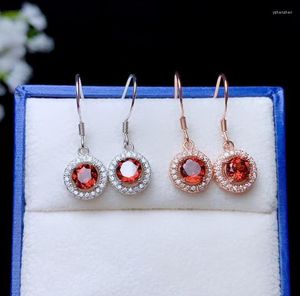 Dangle Earrings Fashion Red Garnet Gemstone Dangling Earring With Hook For Women Jewelry Natural Gem Real 925 Silver Rose Gold Plated Good