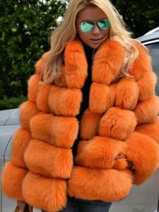 女性の毛皮のフェイクファー2023秋の冬の毛皮のコート女性ふわふわのジャケットソフトウォームスタンドカラー毛皮