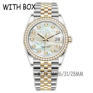 Mens Automatic Mechanical Watches 41 36 31 28MM diamond bezel Pearl face luminous waterproof gold watch montre de luxe dropshippin203Y