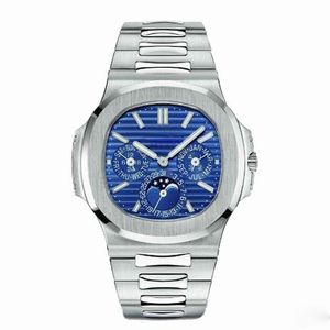 17 Stili Orologio di lusso in PP Cassa in argento Quadrante blu Na-utilus 40mm Uomo Orologi meccanici automatici AAA 5711 Orologio in acciaio inossidabile Cal253k