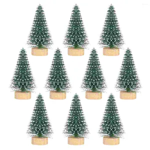 Christmas Decorations LIOOBO 10Pcs 5cm Miniature Trees Mini Pine Tree Desktop DIY Ornament For Home Artificial Pines