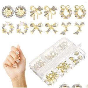 Nail Art Decorations 30 Pcs Stickers Decor Manicure Decors Delicate Charms Rhinestones Shiny Alloy Accessories Drop Delivery Health Be Dh9Uk