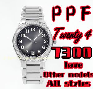 PPF 우아한 PP 7300 Twenty ~ 4 기계식 고급 여성 시계 324SC 기계 운동 36mm 곡선 사파이어 크리스탈 표면, 45 시간 파워 리저브 게리