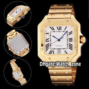 43mm taglia XL WGSA0009 orologi quadrante bianco asiatico 2813 orologio automatico da uomo bracciale in acciaio oro 18 carati orologio sportivo di alta qualità zone247s