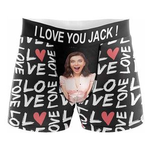 Regalo di Natale per fidanzato/marito, slip boxer viso personalizzati per uomo, boxer viso con cintura personalizzata, biancheria intima personalizzata con foto di cuore