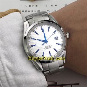 Nowy 40 mm Aqua Terra 150m Automatyczne męże Watch White Dial 231 90 39 21 04 001 Srebrna obudowa Bransoletka ze stali nierdzewnej Zegarki 285W