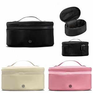 Lulu Oval Top Access Lemon Make Up Bag Makeup Cosmetic Cases Women Travel Toiletry Handbag M2KO#