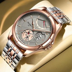 Wristwatches POEDAGAR Watch Men 2022 Swiss Sport Waterproof Quartz Male Wristwatch Automatic Date Stainless Steel265T