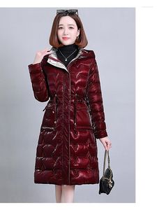 Women's Trench Coats 2023 Elegant Long Parkas For Women Autumn Winter Korean Fashion Sleeve Drawstring Jackets Ladies Casual Size 3XL