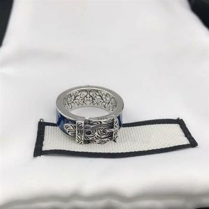 S925 Sterling Silver Rings Shiny Blue Tiger Head Ring خاتم شخصي يمنحك زوجين خاتم هدايا عيد الميلاد مع هدية 218z
