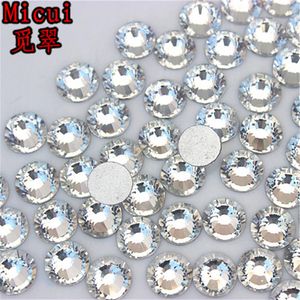 Micui SS3-SS40 Clear Rhinestones Glass crystal Flat Back Round Nail Art Stones Non fix Strass Crystals for DIY ZZ993349V