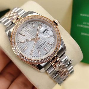 Men and women automatic mechanical watch 36mm classic pit grain surface sapphire stainless steel folding buckle waterproof2688