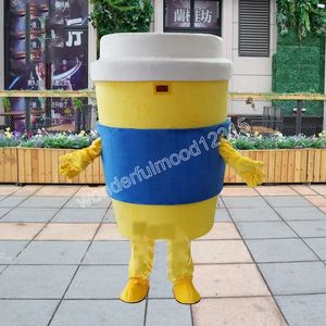 Coffee Cup Mascot Costumes Carnival Hallowen Gifts Unisex Adults Fancy Games Outfit Holiday Outdoor Advertising Outfit Suit