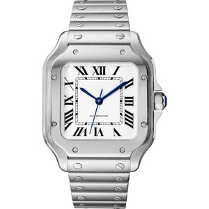 женские часы квадратные черные кожаные из нержавеющей стали 904l Запеченные синие часы с иглой Сапфировые линзы глубокие водонепроницаемые модные часы в подарок montre de luxe