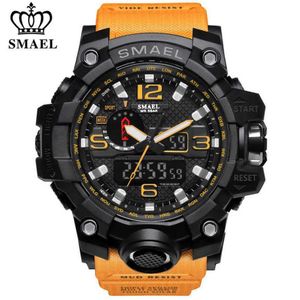 Smael Brand Luxury Military Sports Watches Men Quartz 아날로그 LED 디지털 시계 남자 방수 시계 듀얼 디스플레이 손목 시계 x062206L