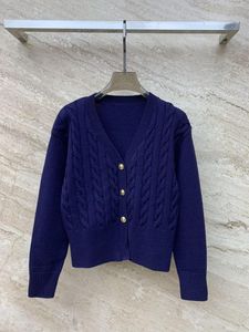 Women's Sweaters 2023 Autumn And Winter StylesEarly V-neck Twist Knit Cardigan Sweater Three-dimensional Weave Pattern