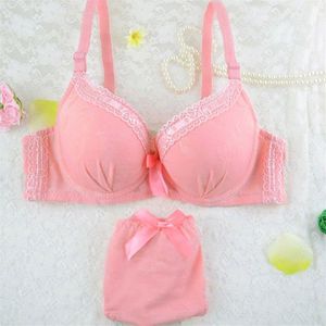 Meninas bonitos conjuntos de sutiãs sexy japonês estudante adorável conjunto sutiã lingerie ajustável rendas bordado push up moda feminina sutiã 307d