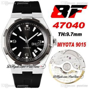 V8F Overseas 47040 Ультратонкие автоматические мужские часы Miyota 9015 42 Титановый безель с черными маркерами на циферблате Резиновый ремешок Super Editi172G