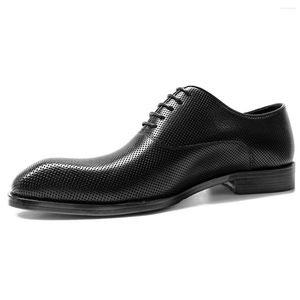 Dress Shoes Genuine Leather Men's Hollow Out Breathable Soft Bottom Retro Cowhide Lace-Up Business Men Designer