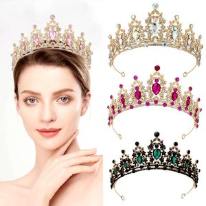 Bride Colorful Band Baroque Alloy Crown Wedding Dress Hair Accessories