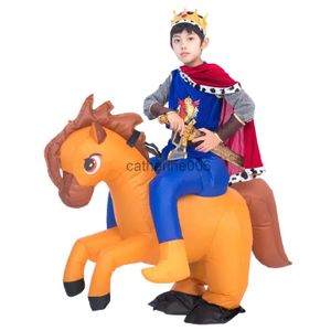 Ocasiões especiais meninos inflável príncipe rei equitação cavalo traje criança crianças fantasia halloween purim festa inflado fantasia vestido cosplay x1004