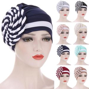 Ethnic Clothing Women Hat Patchwork Braid Muslim Ruffle Cancer Chemo Wrap Cap Baseball No Bill