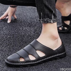 Sandals Men's Light Slip-on Jelly Shoes Slippers Men Breathable Non-Slip Beach Soft Bottom Closed Toe Water Footwear Flats