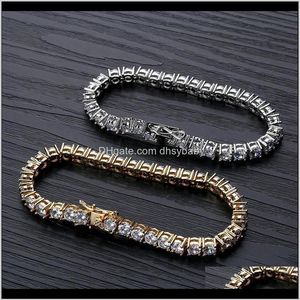 Дизайнерские ювелирные изделия в стиле хип-хоп, мужские теннисные браслеты с бриллиантами, Iced Out, блестящие браслеты, роскошные браслеты с подвесками, Pour Hommes Gold S268I