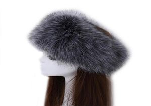 Winter Thick Fox Hair Circle Russian Hat y Headband Female Fur Headband Furry Headband Wide Headdress Ski Hat Accessories 2103296407633
