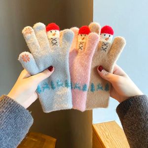 Nowe świąteczne łosie dzianiny Pięć palców Rękawiczki