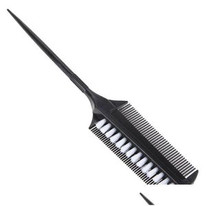 Hair Brushes Pro Salon Hairdressing Double Side Dye Comb Plastic Tinting Combs Color Mixing Barber Styling Tools Drop Delivery Product Dhjl1