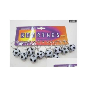 ボール20pcsサッカーバッグペンダントプラスチックボールキーチェーン小さな装飾品キーチェーンスポーツ広告お土産リングギフトドロップ配達dhfyp