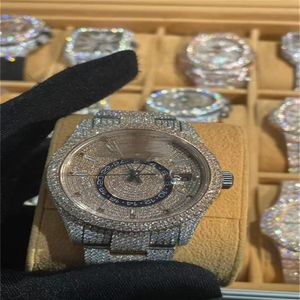 Luksusowe męskie zegarki Moissanite Mosang Stone Diamond Watch Watch zegarki dla mężczyzn Top Montre de Luxe Na ręce mechaniczne automa2659