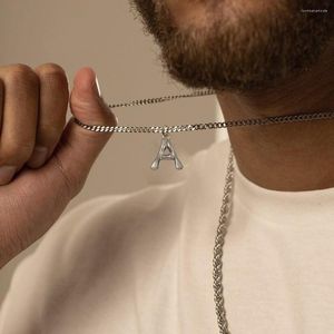 Ожерелья с подвесками, модное ожерелье с буквами A-Z, мужская цепочка ручной работы из нержавеющей стали для ювелирного подарка