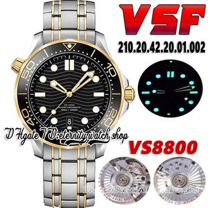 2022 VSF V4 Diver 300M Mens Watch 210 20 42 20 01 002 8800自動メカニカルブラックダイヤルセラミックベゼルスチールケースSSステンレス284D